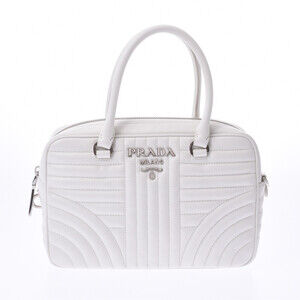 Prada Diagram Bag White Lambskin Handbag